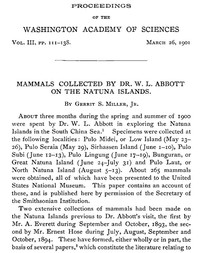 Cover of Mammals Collected by Dr. W. L. A...