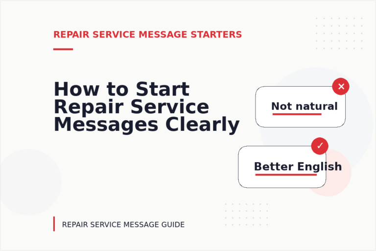 How to Start Repair Service Messages Clearly