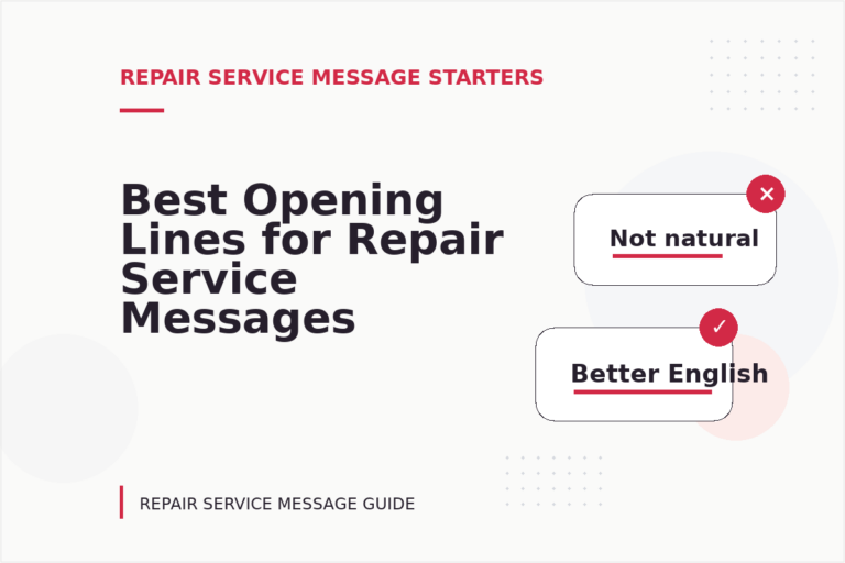 Best Opening Lines for Repair Service Messages