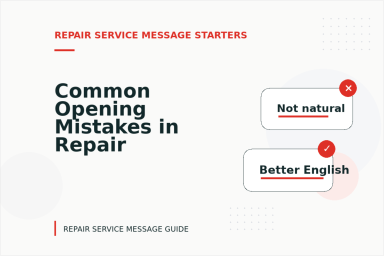 Common Opening Mistakes in Repair Service Messages