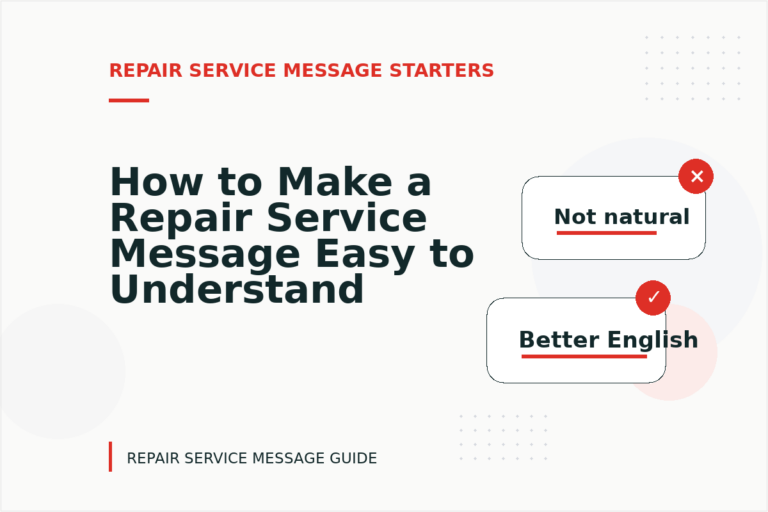 How to Make a Repair Service Message Easy to Understand