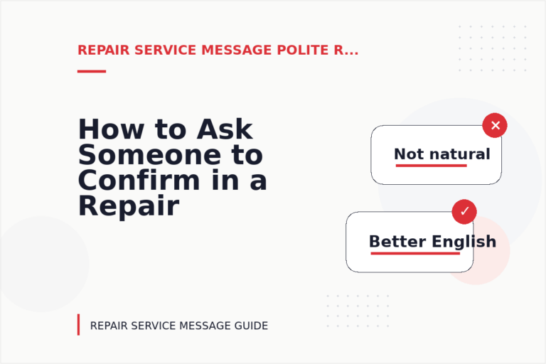 How to Ask Someone to Confirm in a Repair Service Message How to Ask Someone to Confirm in a Repair Service Message