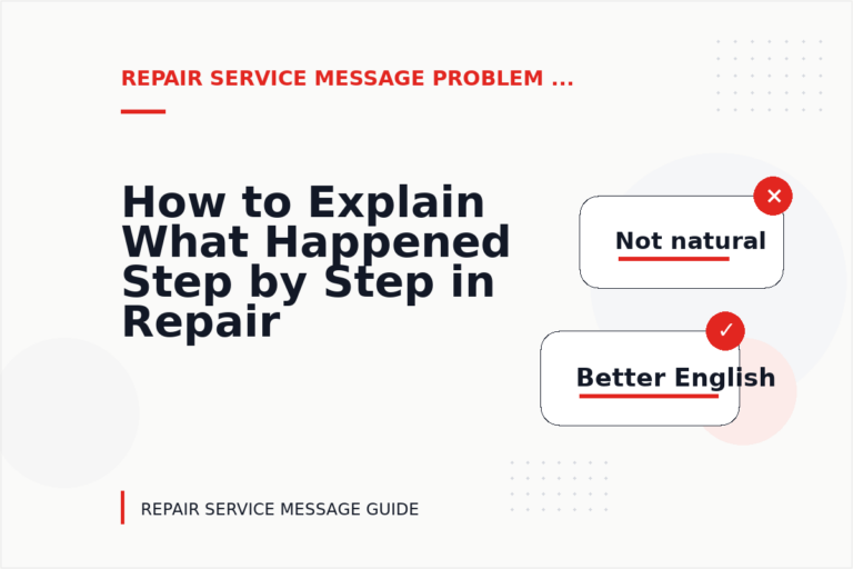 How to Explain What Happened Step by Step in Repair Service Message English
