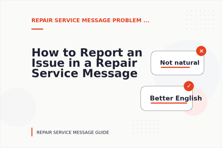 How to Report an Issue in a Repair Service Message