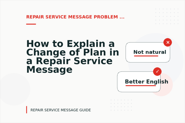 How to Explain a Change of Plan in a Repair Service Message