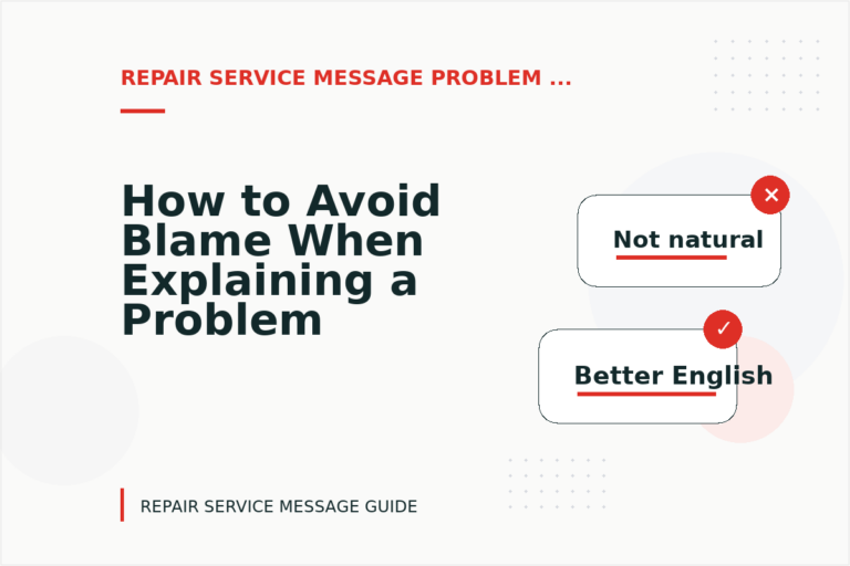 How to Avoid Blame When Explaining a Problem in Repair Service Message English How to Avoid Blame When Explaining a Problem in Repair Service Message English