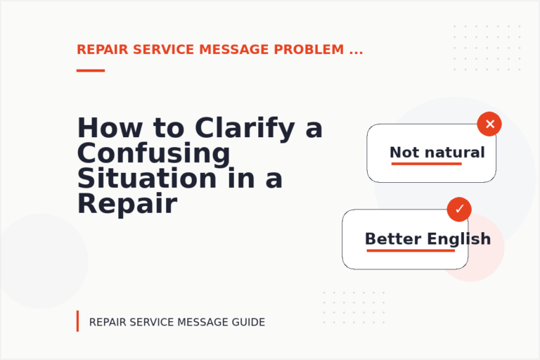 How to Clarify a Confusing Situation in a Repair Service Message