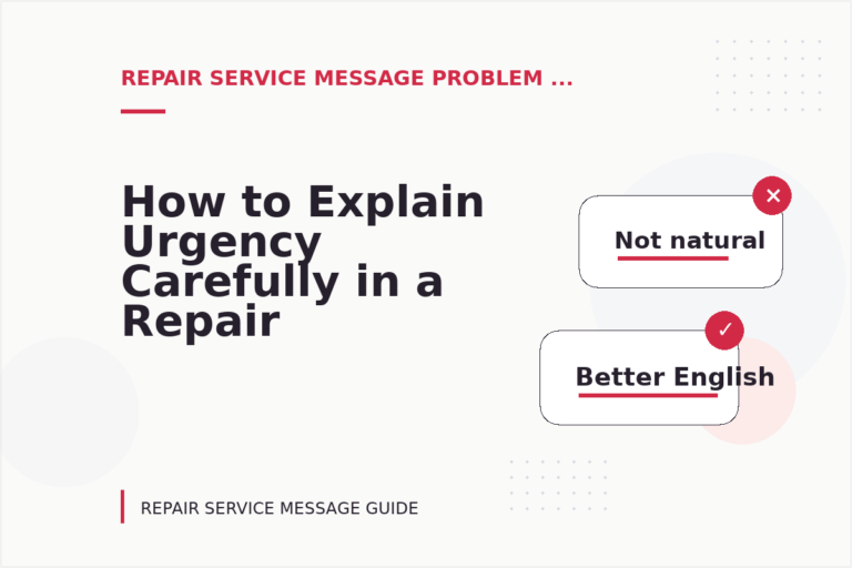How to Explain Urgency Carefully in a Repair Service Message How to Explain Urgency Carefully in a Repair Service Message