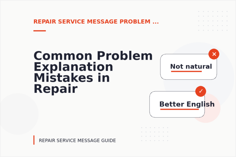 Common Problem Explanation Mistakes in Repair Service Message English Common Problem Explanation Mistakes in Repair Service Message English