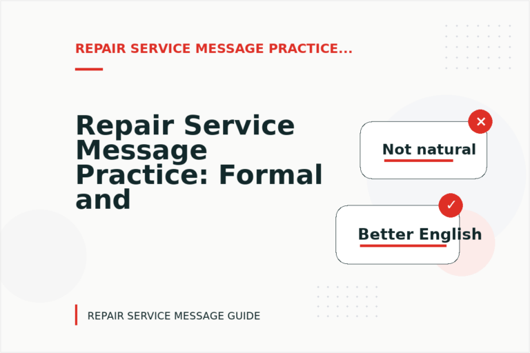 Repair Service Message Practice: Formal and Friendly Versions