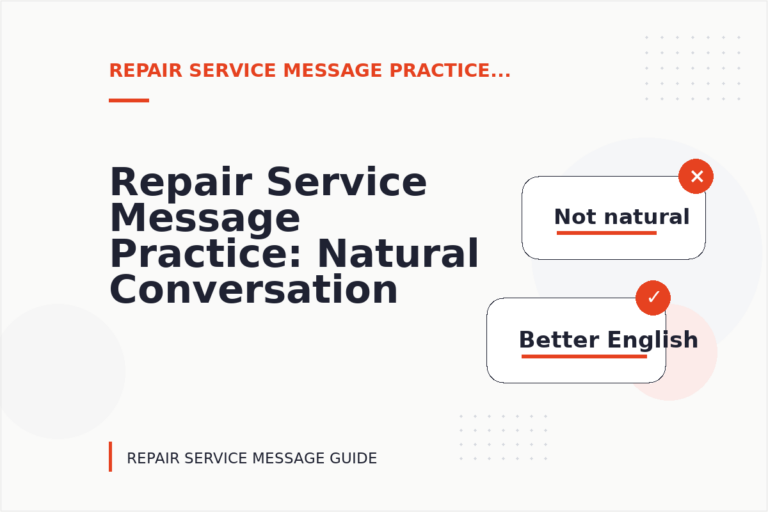 Repair Service Message Practice: Natural Conversation Lines