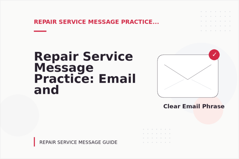 Repair Service Message Practice: Email and Message Examples