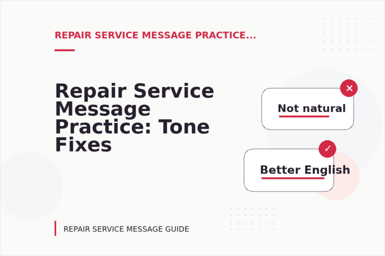 Repair Service Message Practice: Tone Fixes for Real Situations Repair Service Message Practice: Tone Fixes for Real Situations